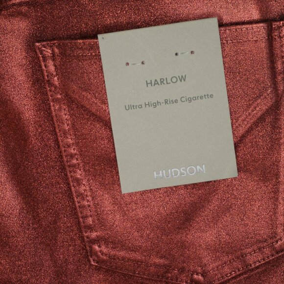 New HUDSON Jeans Harlow Ultra High-Rise Cigarette Jeans Cinnamon Glitter size 27 - Picture 11 of 16